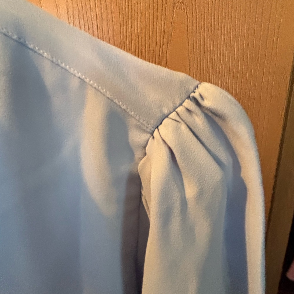 Express Sky Blue Ruffled Blouse - Picture 4 of 5